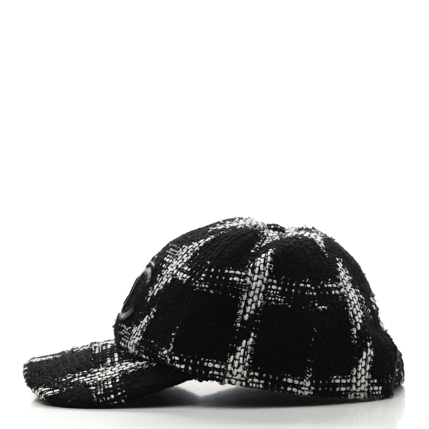 Tweed Cap Hat L Black White