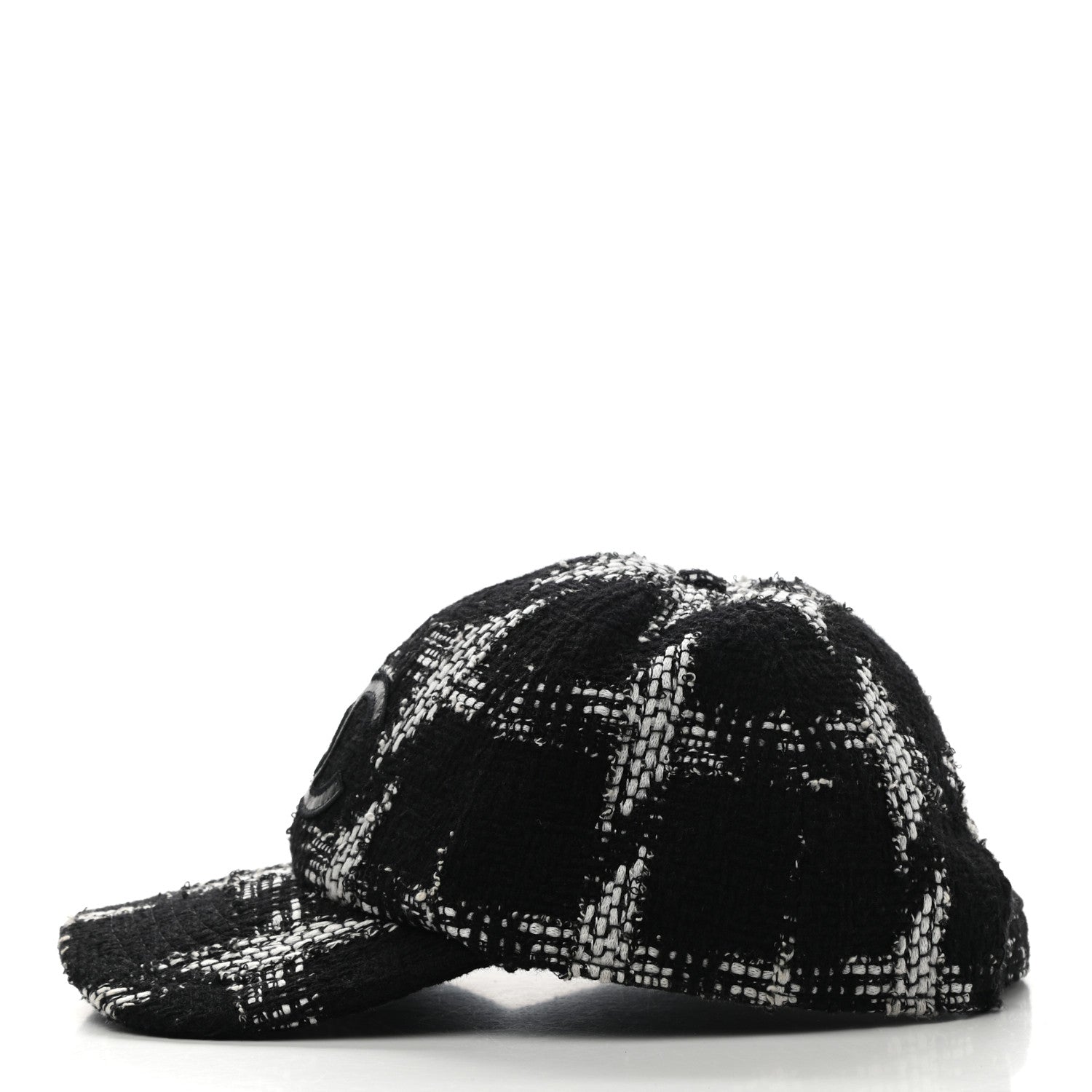 Chanel Tweed Cap Hat L Black White 4 of 8