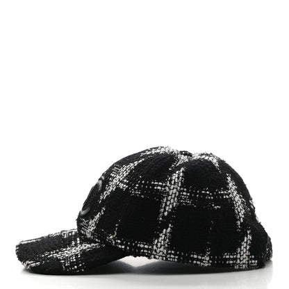 Chanel Tweed Cap Hat L Black White 4 of 8