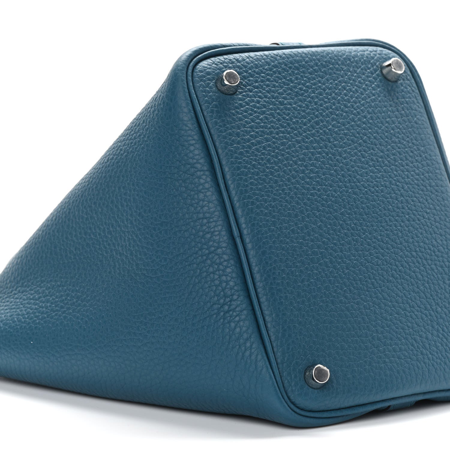 Hermes Taurillon Clemence Eclat Picotin Lock 18 PM Vert Bosphore Deep Blue 9 of 11
