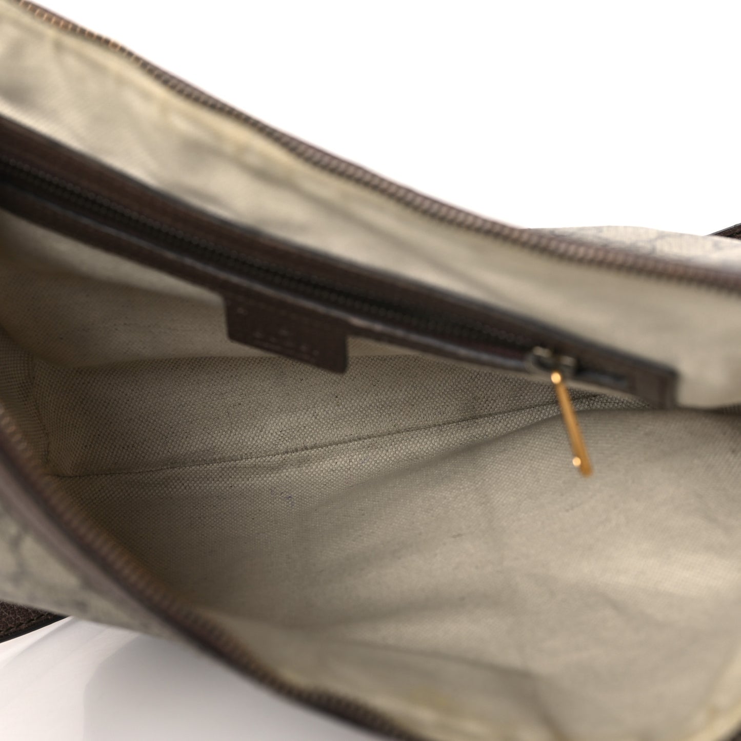 GG Supreme Monogram Web Small Ophidia Half Moon Hobo Brown