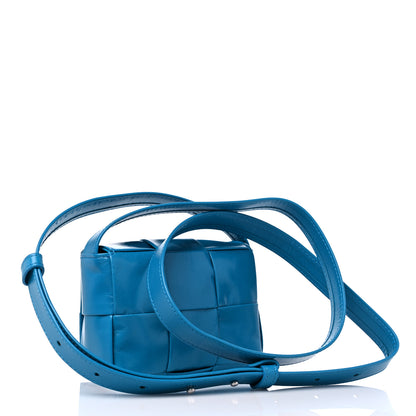 Bottega Veneta Paper Calfskin Maxi Intreccio Extra Mini Cassette Crossbody Bag Blue 3 of 11