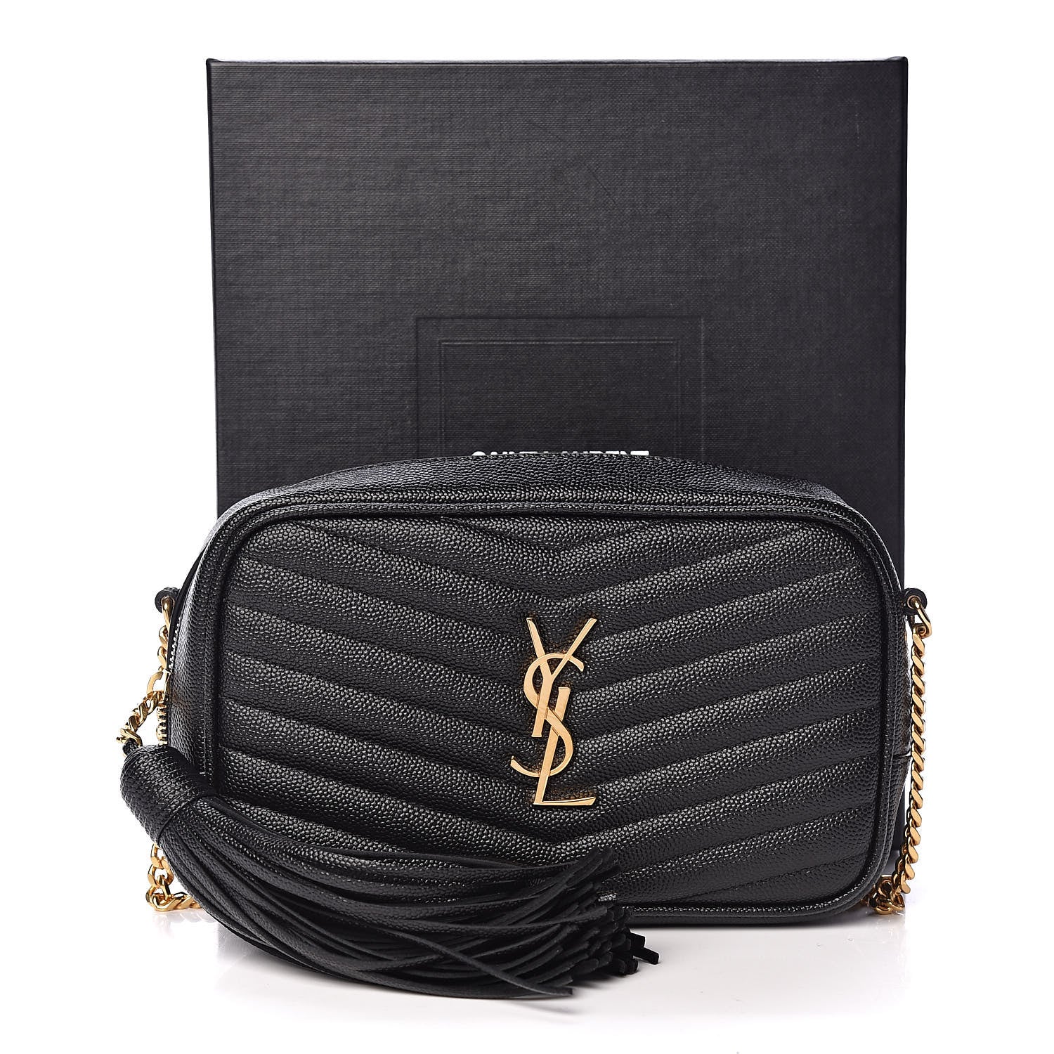 Saint Laurent Grain De Poudre Matelasse Monogram Mini Lou Camera Bag Black 12 of 12