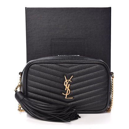 Saint Laurent Grain De Poudre Matelasse Monogram Mini Lou Camera Bag Black 12 of 12