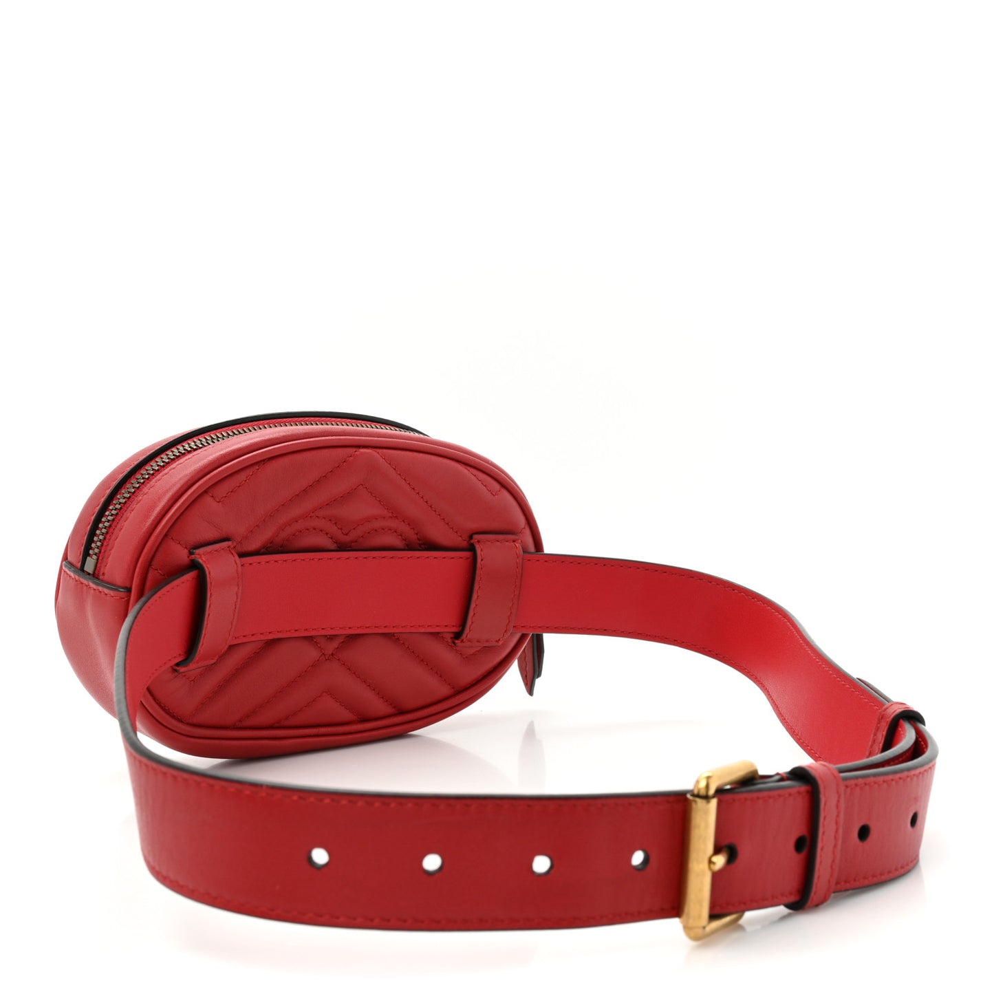 Calfskin Matelasse GG Marmont Belt Bag 85 34 Hibiscus Red