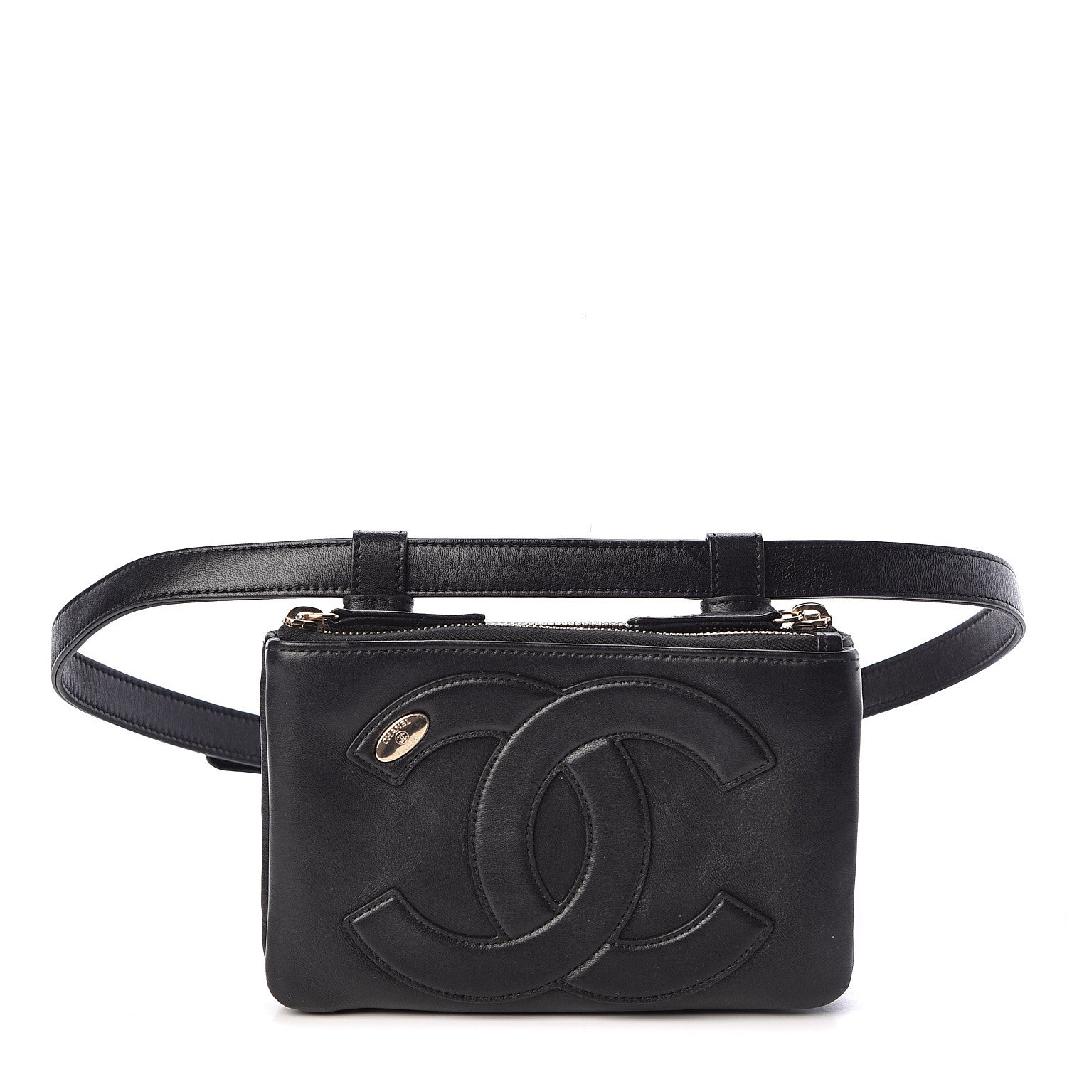 Chanel Lambskin CC Mania Waist Belt Bag Black 1 of 12