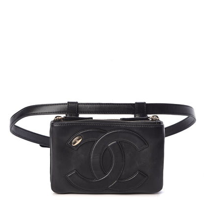 Chanel Lambskin CC Mania Waist Belt Bag Black 1 of 12