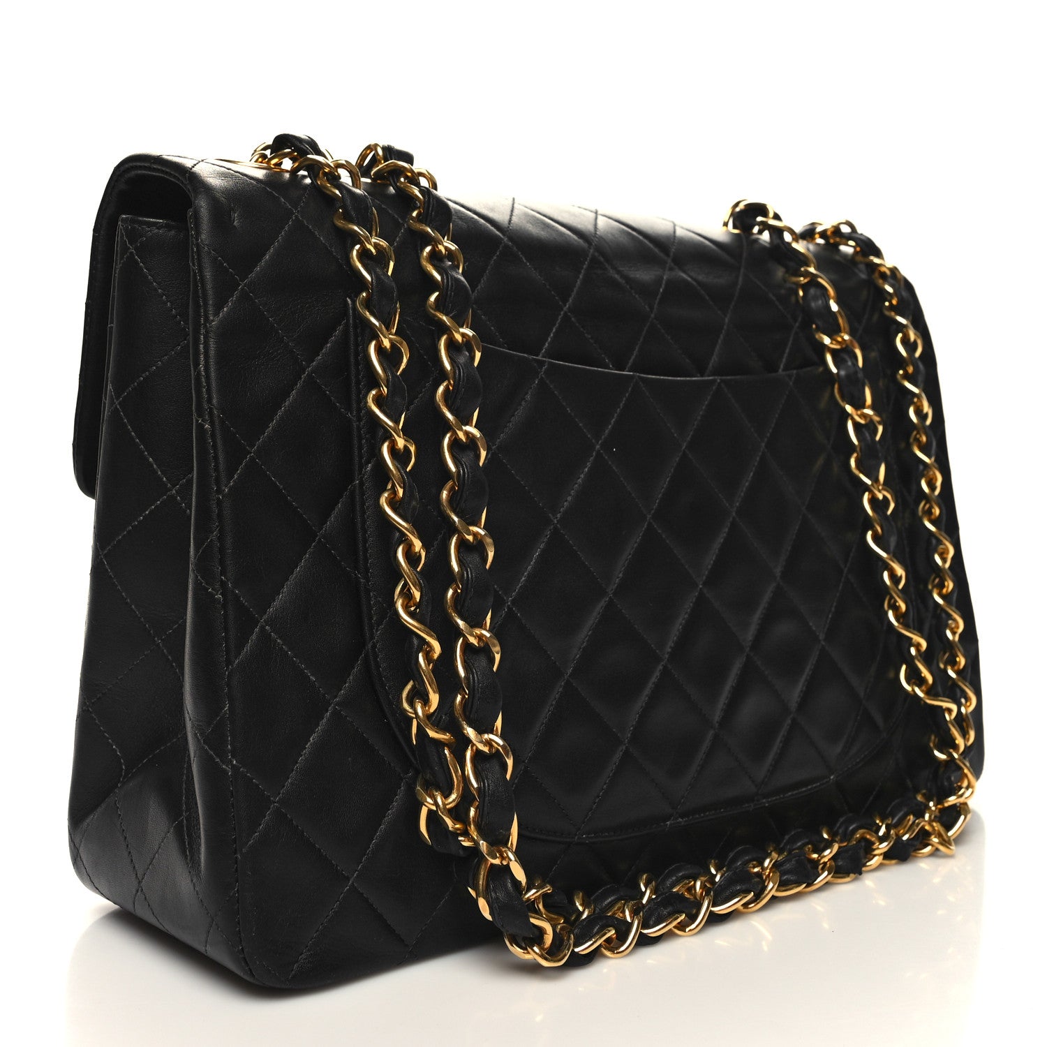 Chanel Lambskin Quilted XL Jumbo Single Flap Black 3 of 10