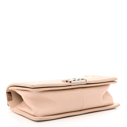 Chanel Calfskin Chevron Quilted Medium Boy Flap Beige 4 of 16