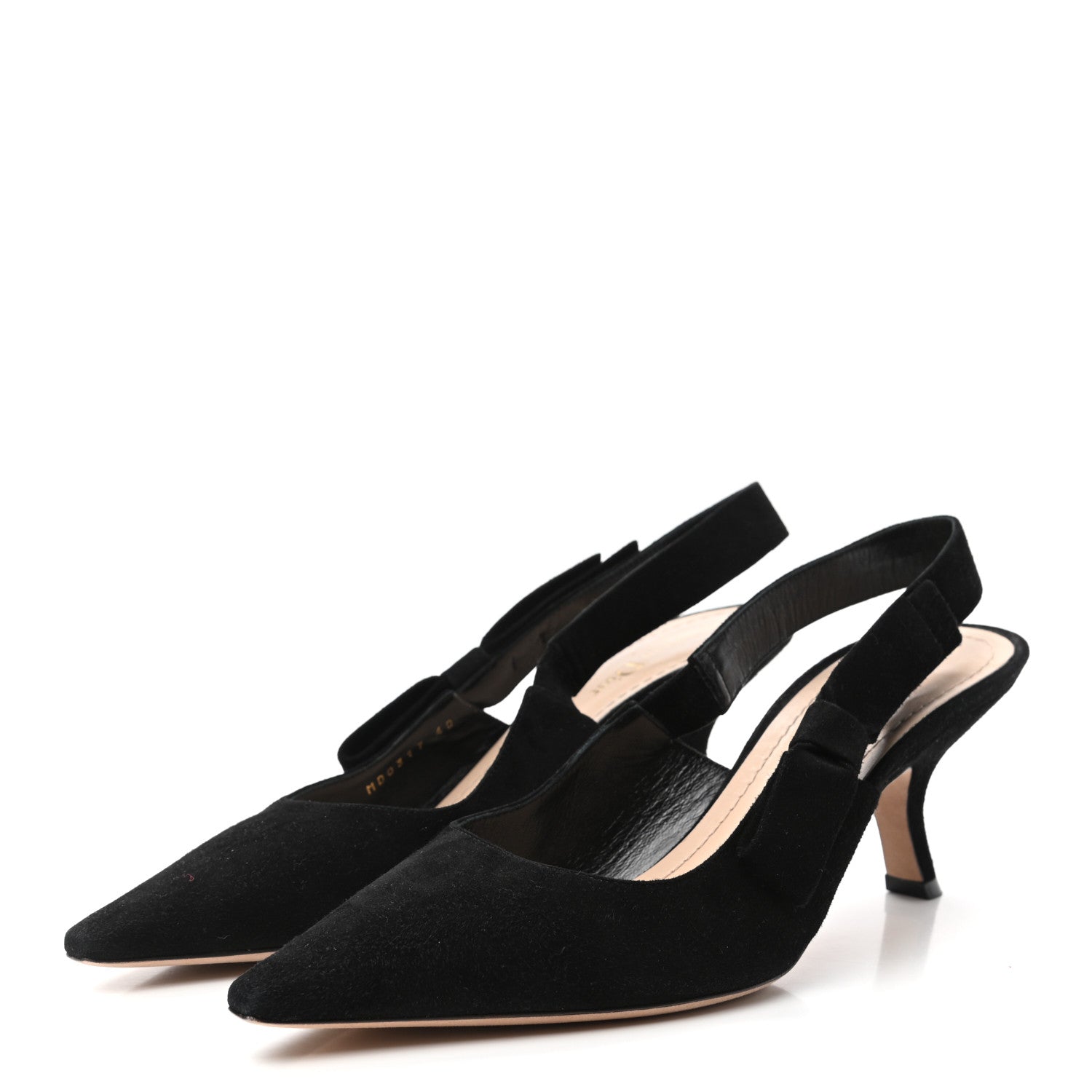 Christian Dior Velvet Slingback Pumps 40 Black 3 of 9