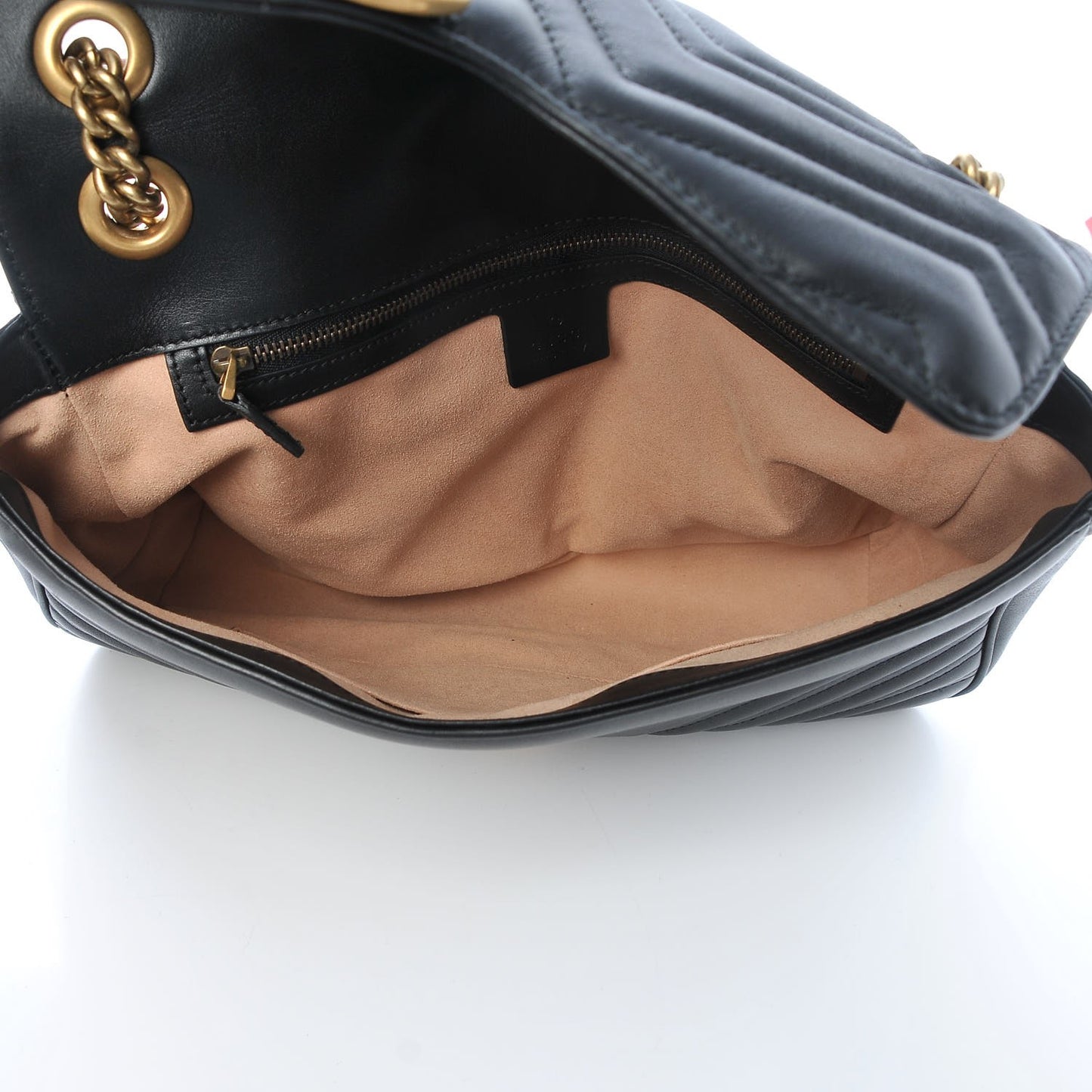 Calfskin Matelasse Medium GG Marmont Shoulder Bag Black