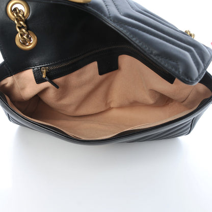Gucci Calfskin Matelasse Medium GG Marmont Shoulder Bag Black 5 of 7