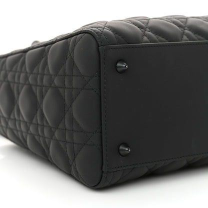 Christian Dior Ultra Matte Calfskin Cannage Medium Lady Dior Black 9 of 10