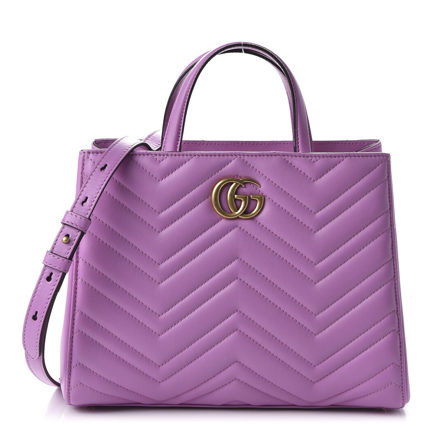 Calfskin Matelasse Small GG Marmont Tote Candy Mousse