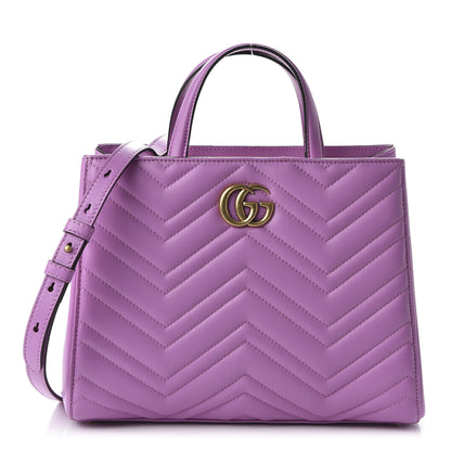 Gucci Calfskin Matelasse Small GG Marmont Tote Candy Mousse 1 of 20