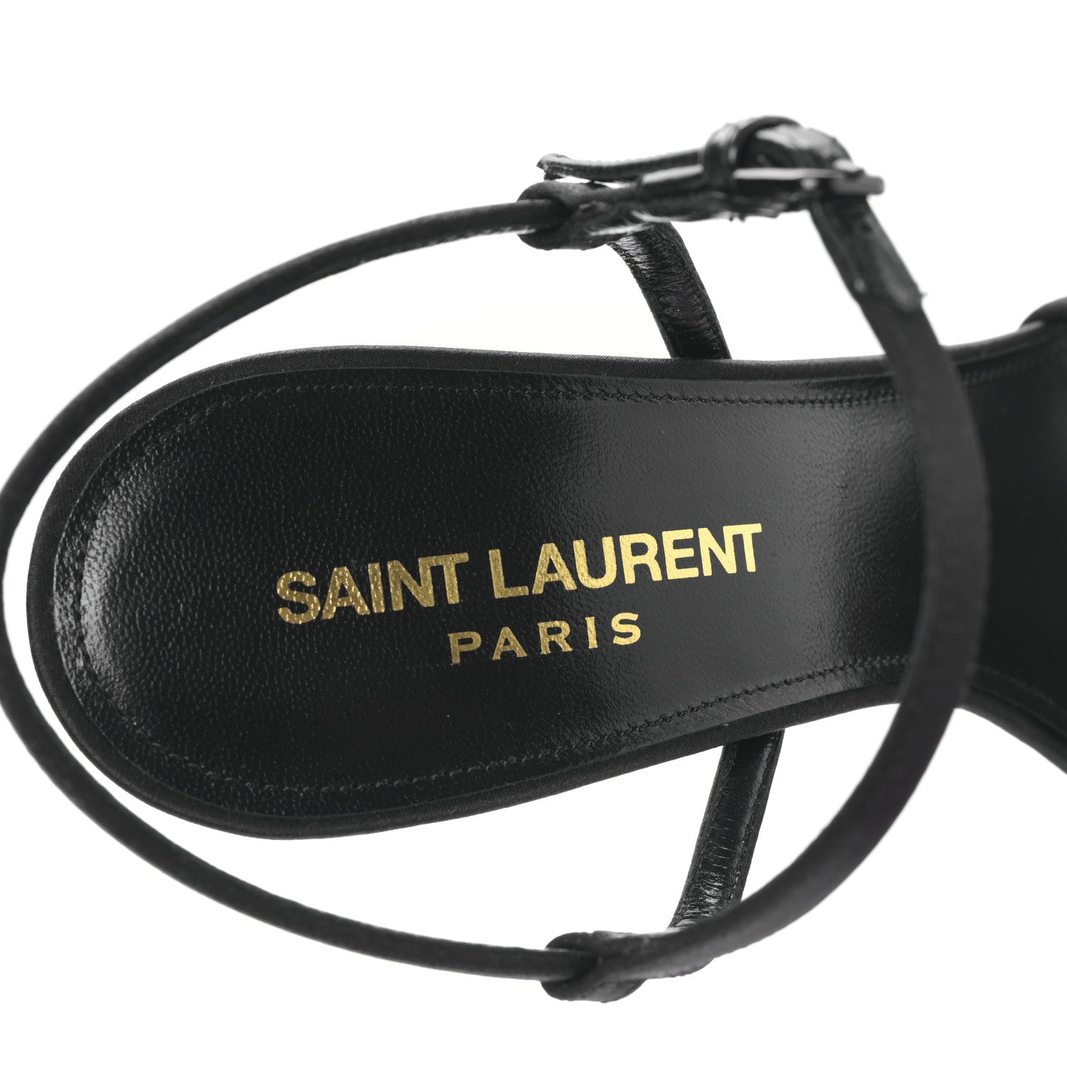 Saint Laurent Crepe Satin Clara 110 Ankle Strap Sandals 36.5 Black 7 of 7