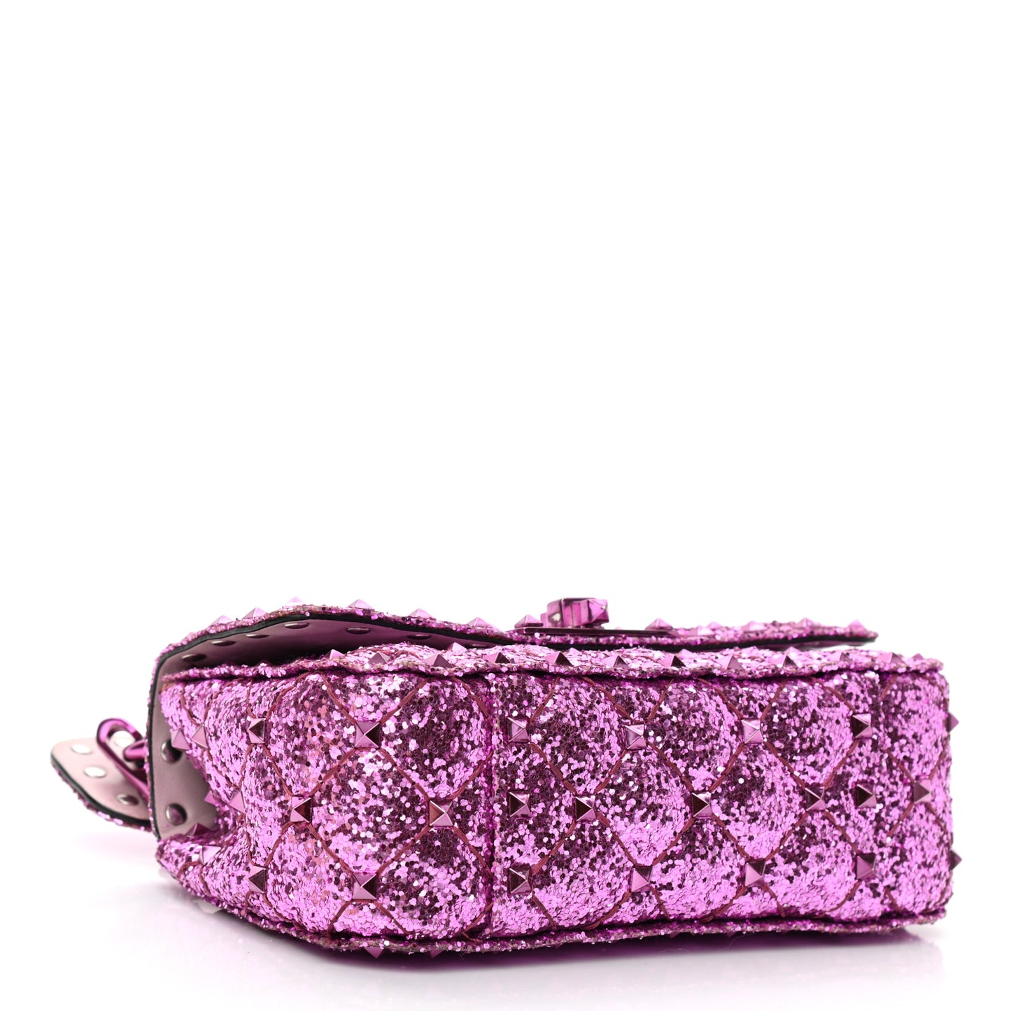 Glitter Mini Rockstud Spike Shoulder Bag Water Lilac