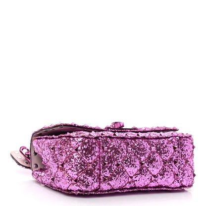 Valentino Garavani Glitter Mini Rockstud Spike Shoulder Bag Water Lilac 4 of 13