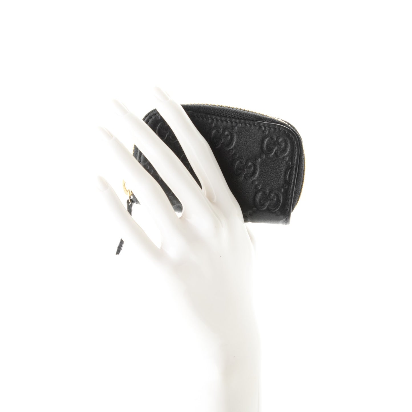 Guccissima Zip Around Coin Purse Wallet Black