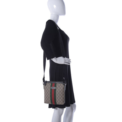 Gucci GG Supreme Monogram Web Messenger Bag Black 2 of 19
