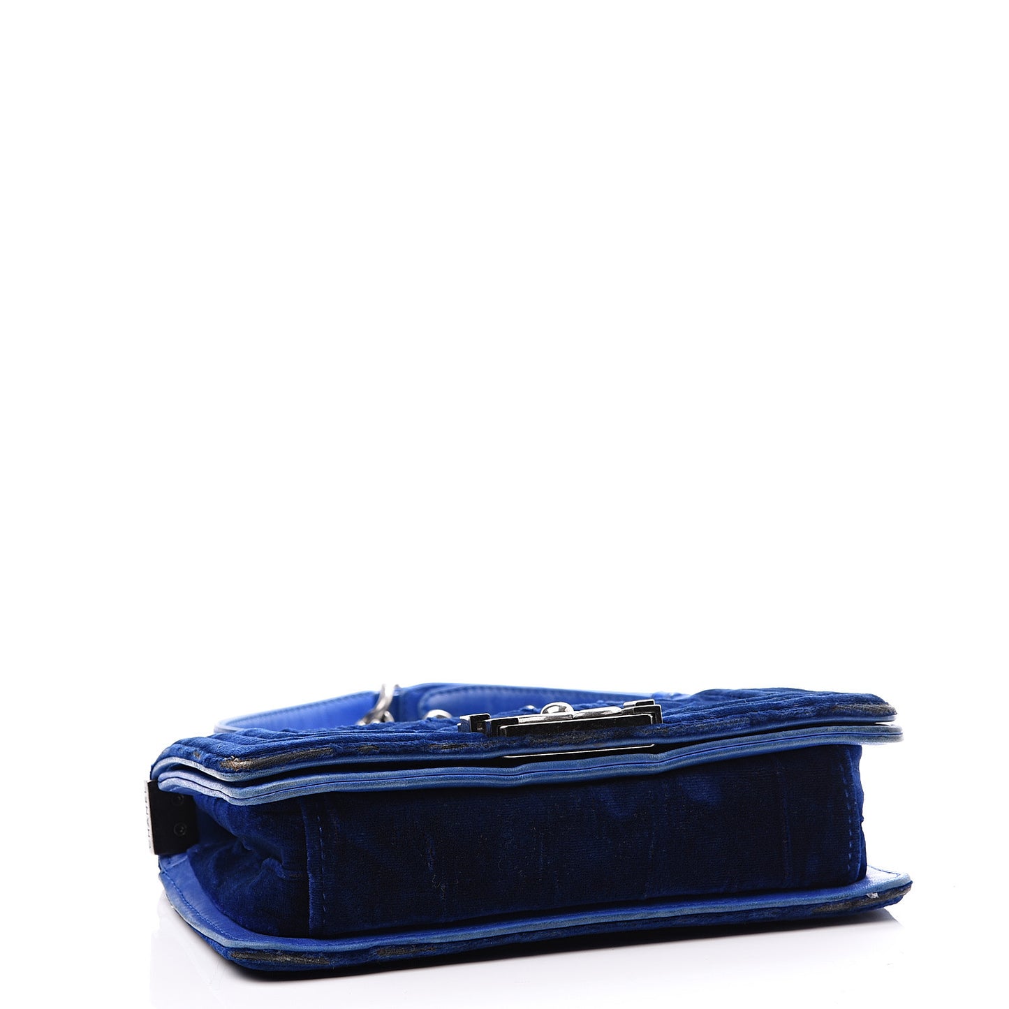 Velvet Quilted Small Boy Flap Blue