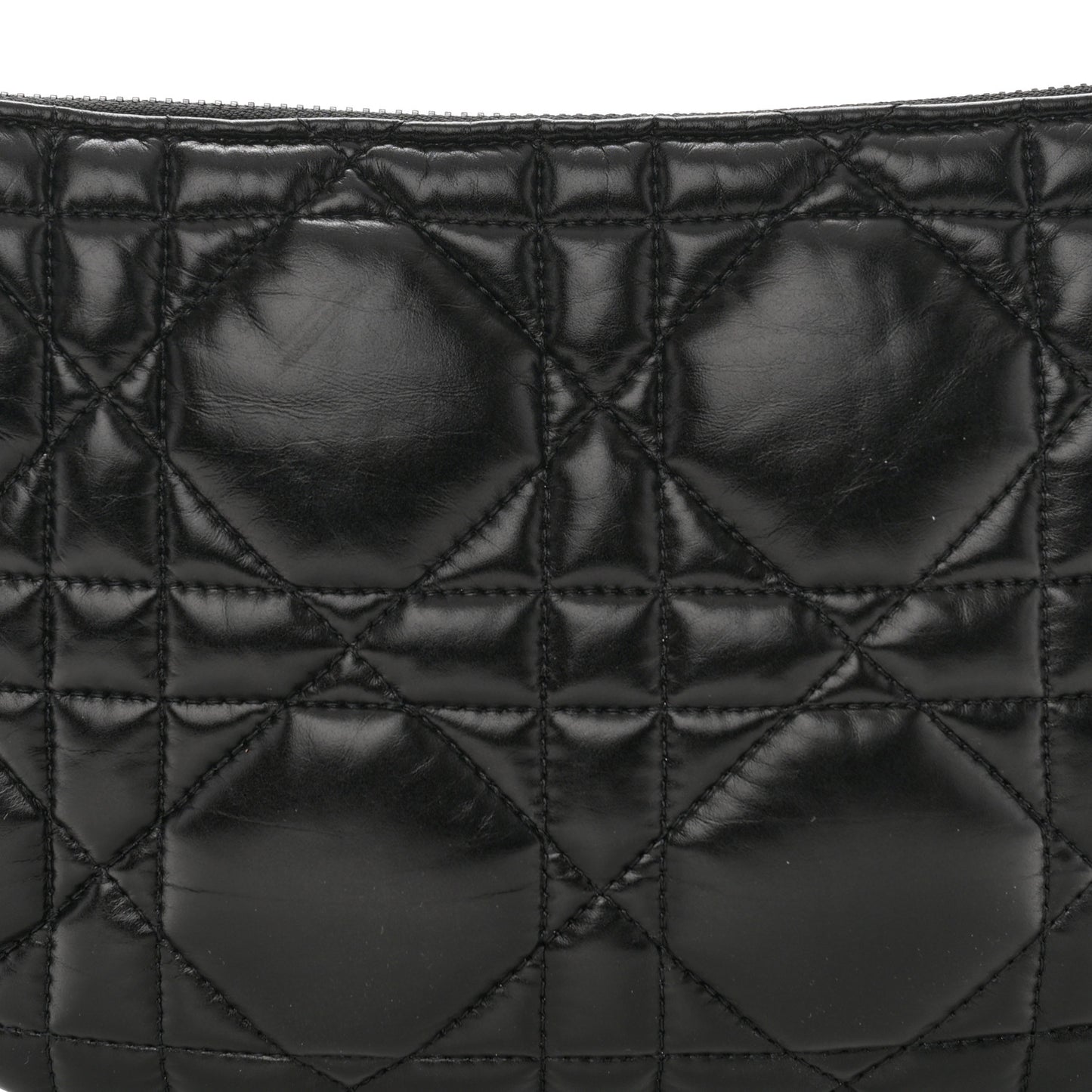 Calfskin Macrocannage Mini Dior Caro Tulip Bag Black