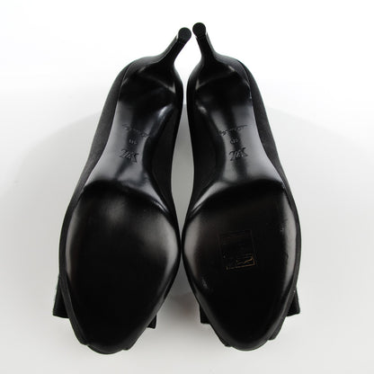Louis Vuitton Satin Music Hall Open Toe Pumps 40 Black 6 of 9