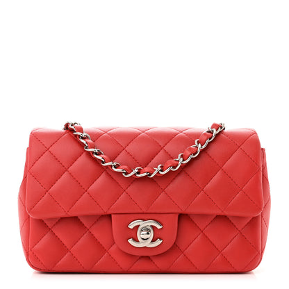 Chanel Lambskin Quilted Mini Rectangular Flap Red 1 of 10
