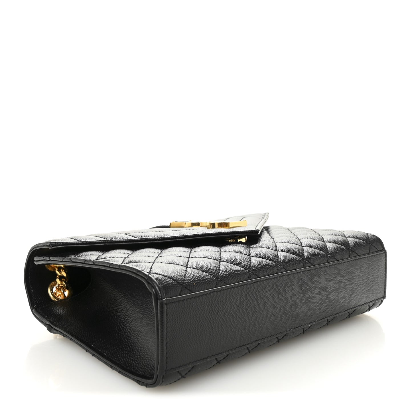 Grain De Poudre Textured Mixed Matelasse Triquilt Medium Monogram Satchel Black