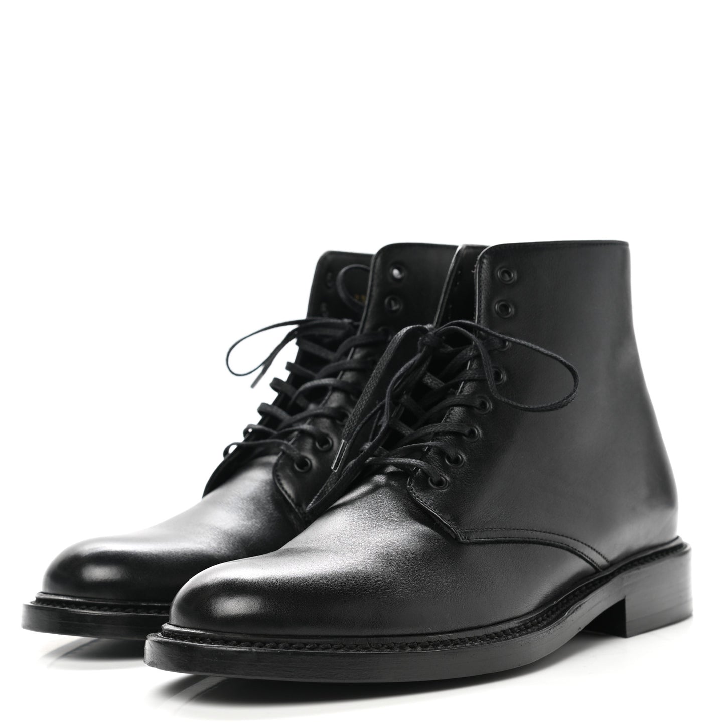 Calfskin Army 25 Lace Up Booties 38 Black