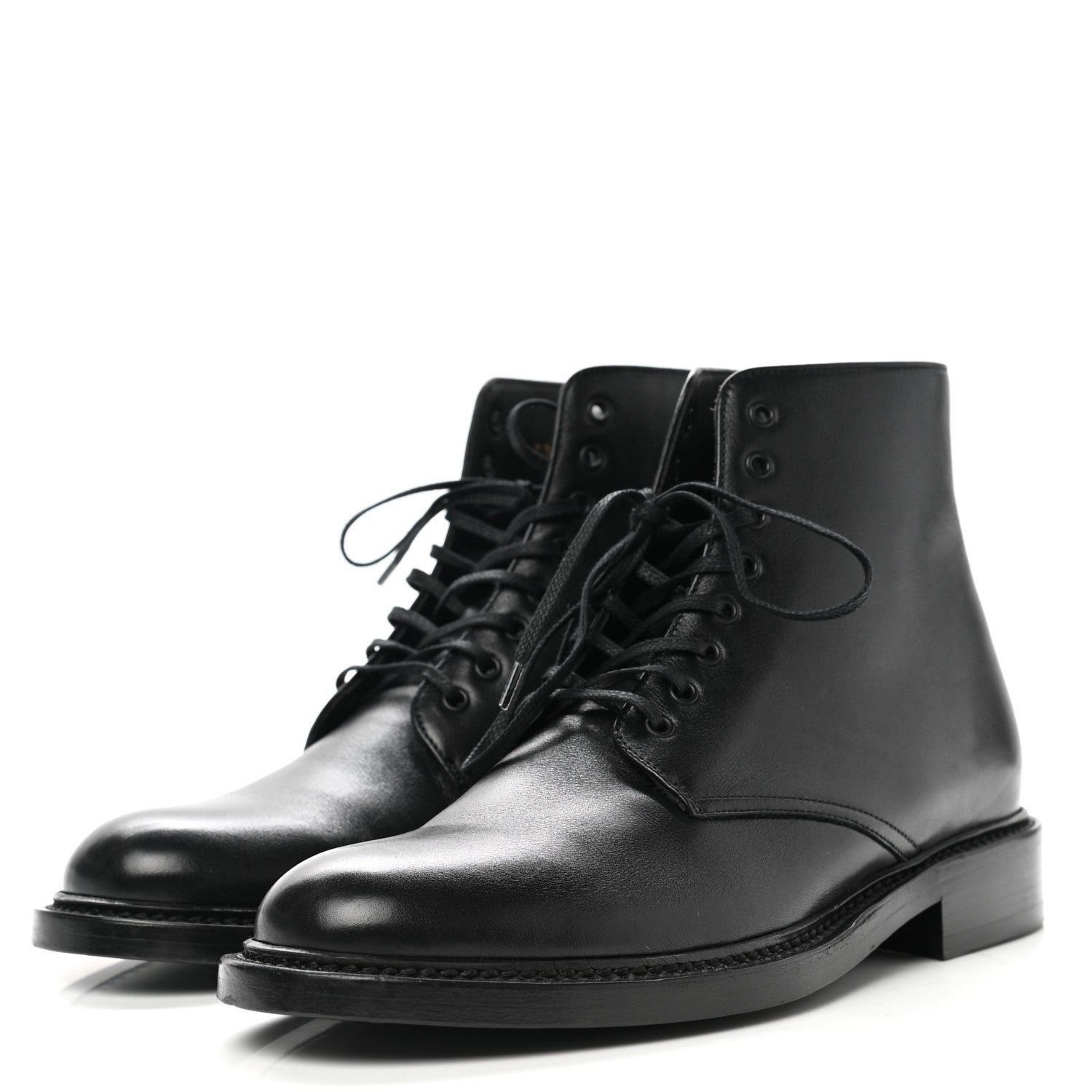 Saint Laurent Calfskin Army 25 Lace Up Booties 38 Black 3 of 9