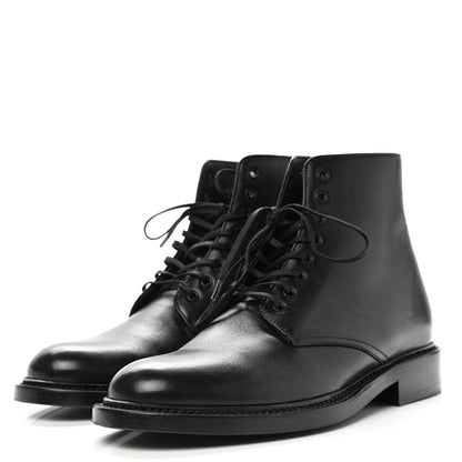 Saint Laurent Calfskin Army 25 Lace Up Booties 38 Black 3 of 9
