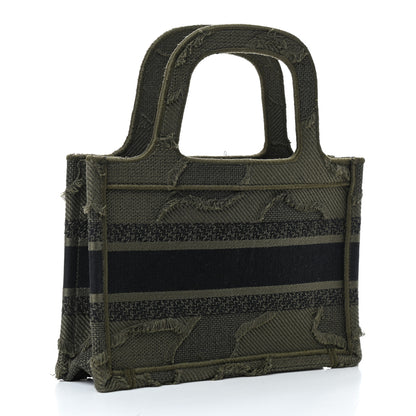 Christian Dior Canvas Embroidered Camouflage Mini Book Tote Green 3 of 9