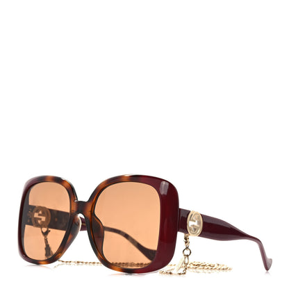 Gucci Acetate Square Frame Chain Sunglasses GG1029SA 1 of 8