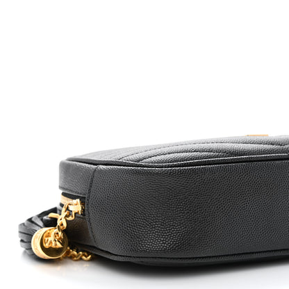 Saint Laurent Grain De Poudre Matelasse Monogram Mini Lou Camera Bag Black 9 of 10