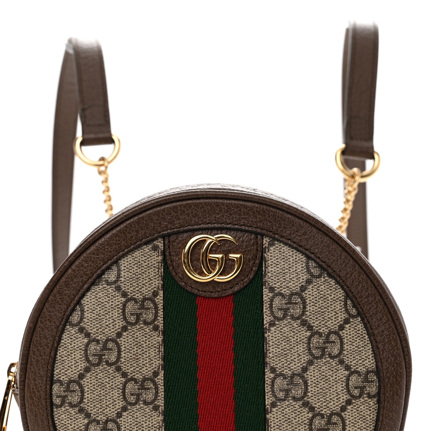Gucci GG Supreme Monogram Web Mini Ophidia Round Backpack Brown 8 of 10
