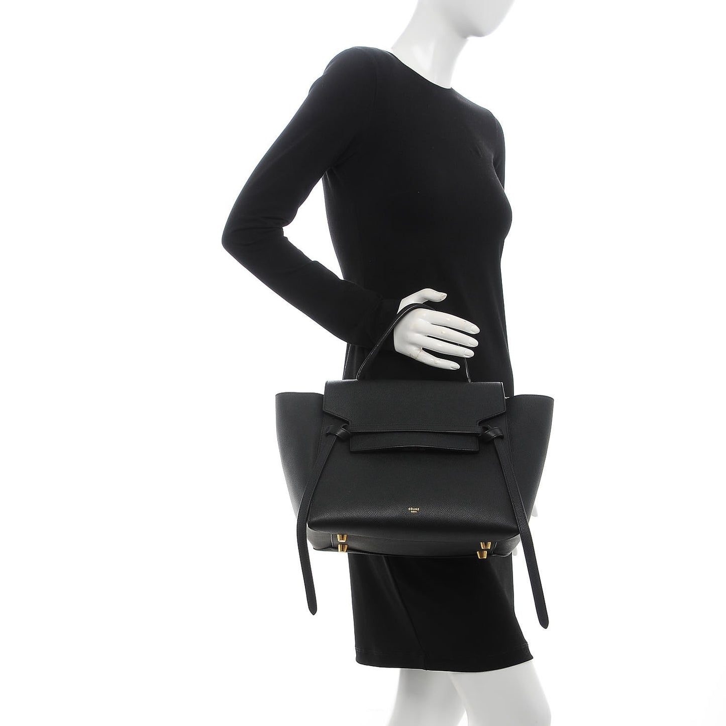 Grained Calfskin Mini Belt Bag Black