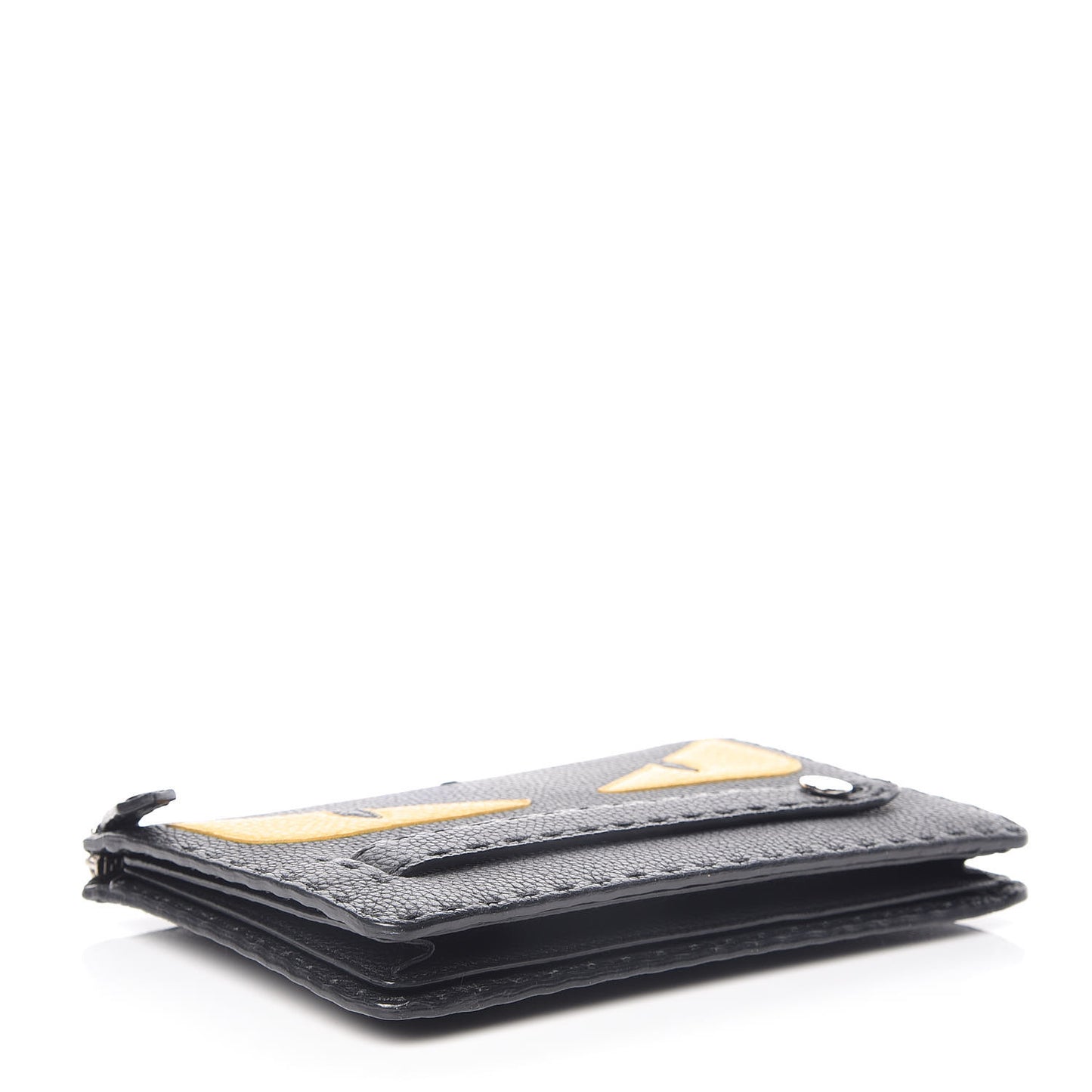 Cuoio Romano Selleria Monster Eyes Inlay Slim Clutch Black Sunflower