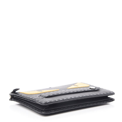 Fendi Cuoio Romano Selleria Monster Eyes Inlay Slim Clutch Black Sunflower 4 of 10