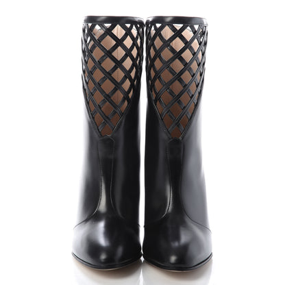 Gucci Plume Calfskin Damir Lattice Cutout Boots 36 Black 2 of 10