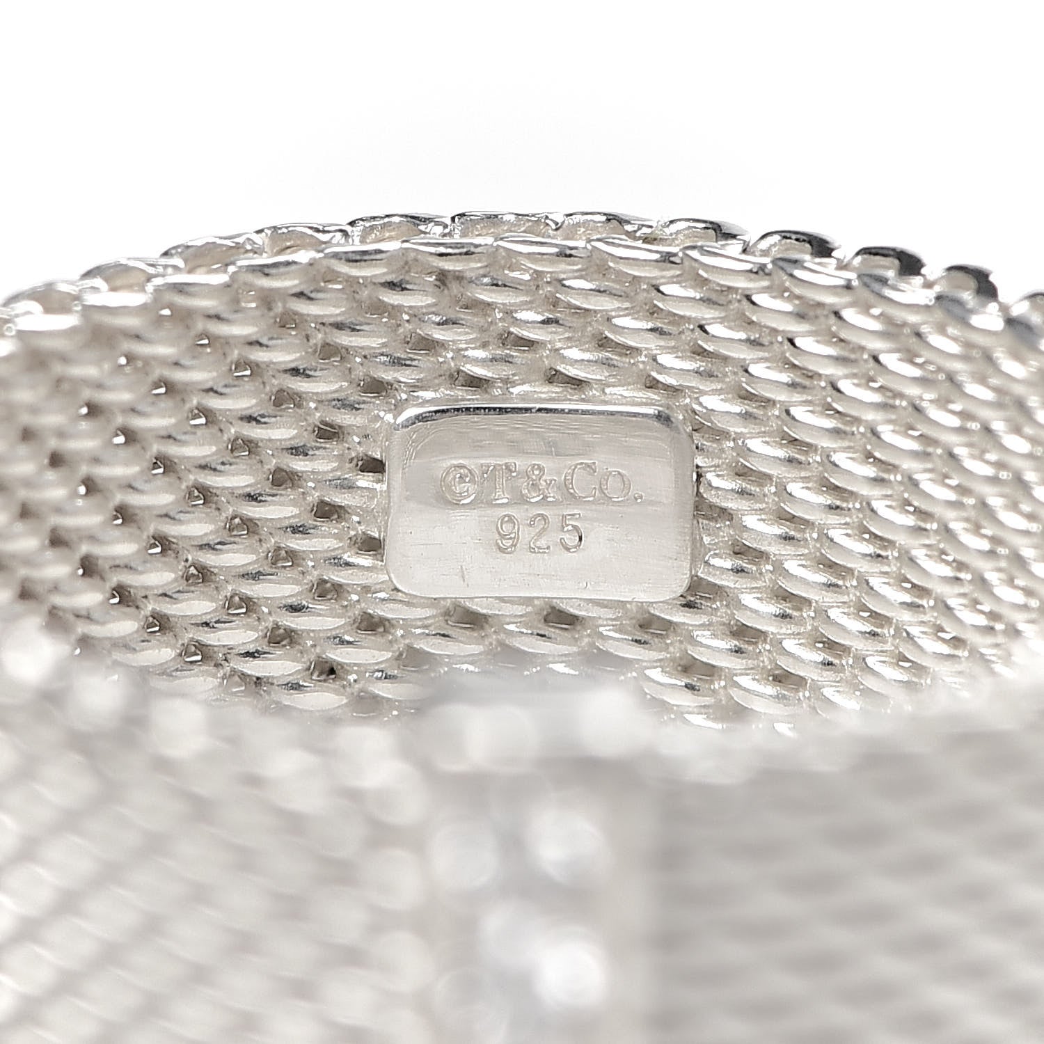 Tiffany Sterling Silver Diamond Somerset Mesh Ring 51 5.75 4 of 4