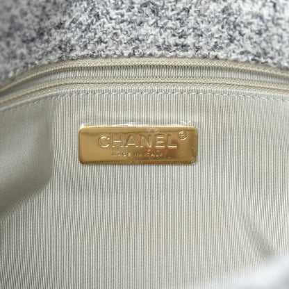 Chanel Tweed Quilted Medium Chanel 19 Flap Grey Ecru 6 of 10
