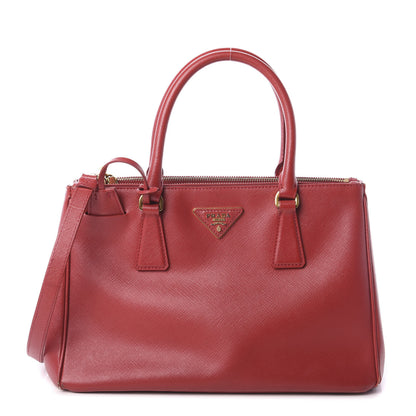 Prada Saffiano Small Galleria Double Zip Tote Fuoco 1 of 12