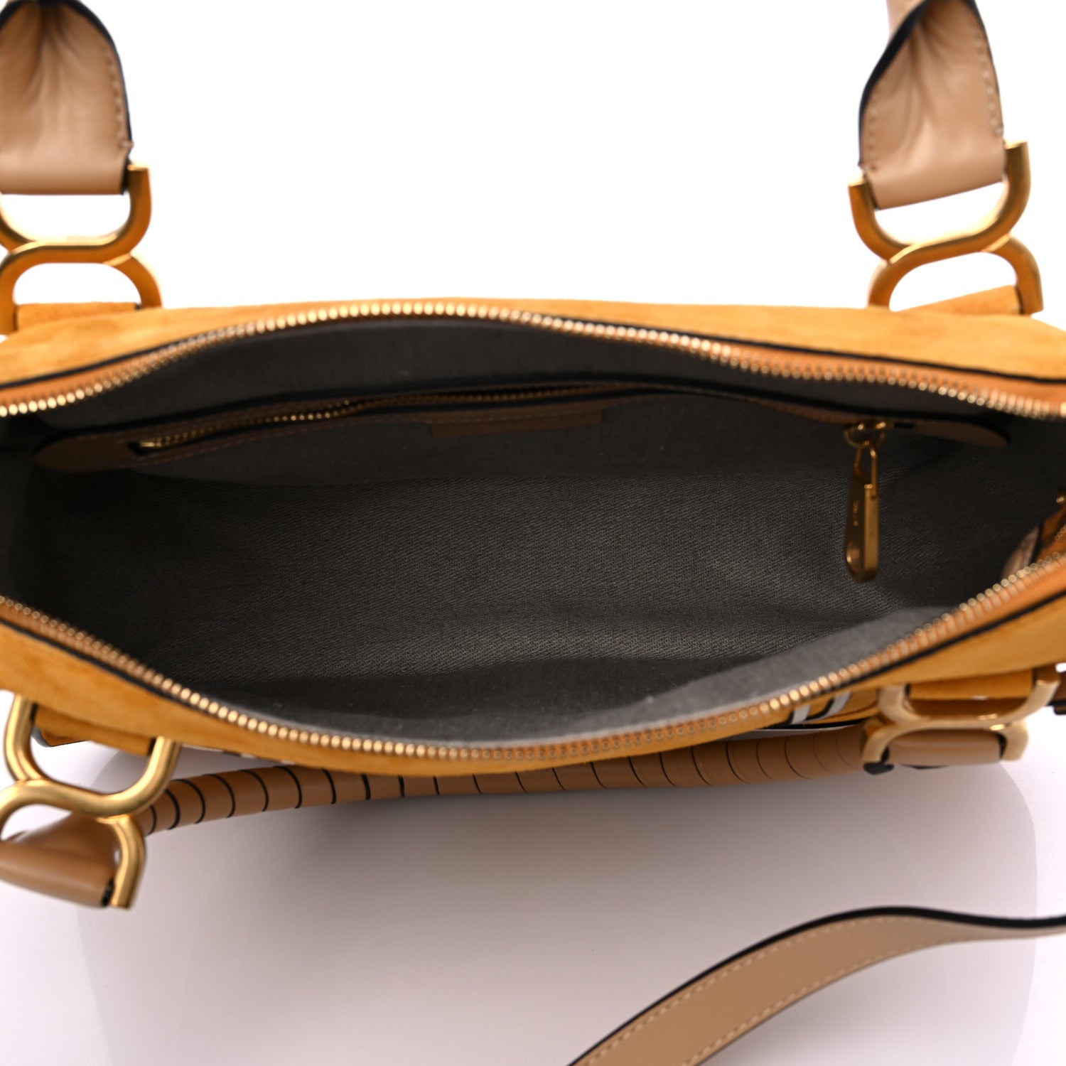 Chloe Suede Calfskin Medium Marcie Double Carry Sunflower Yellow 5 of 11