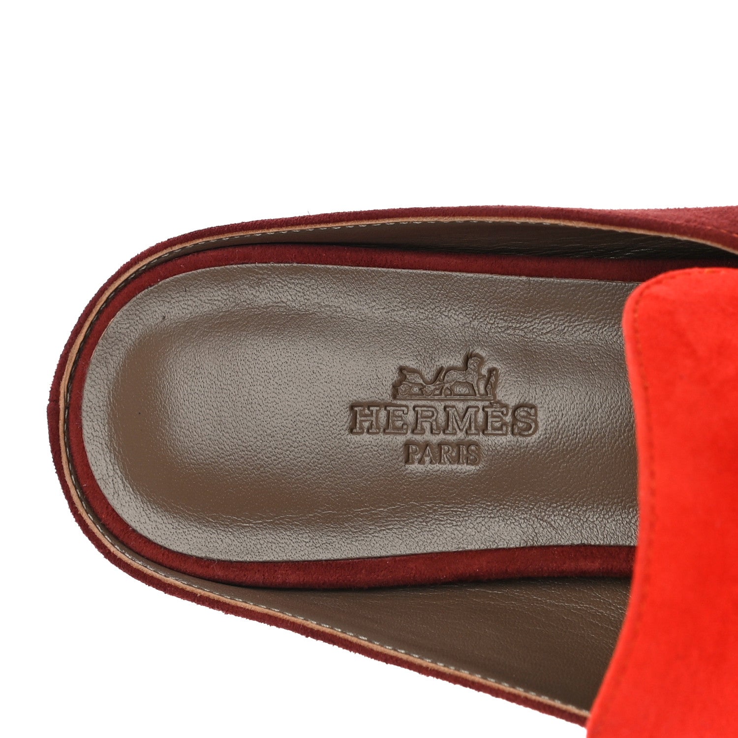 Hermes Velvet Goatskin Rivoli Mules 36 Brun Acajou 7 of 12
