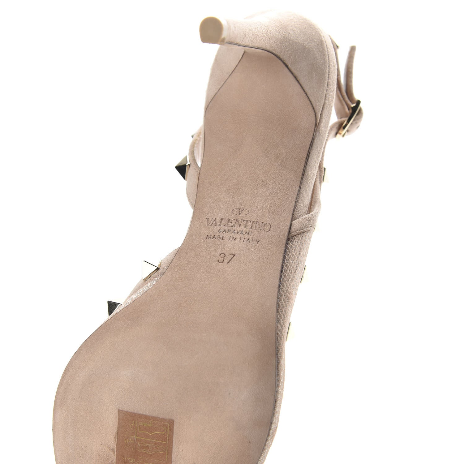 Valentino Garavani Mesh Point d'Esprit Rockstud Half D'Orsay Slingback 85mm Pumps 37 Rose Cannelle 8 of 9