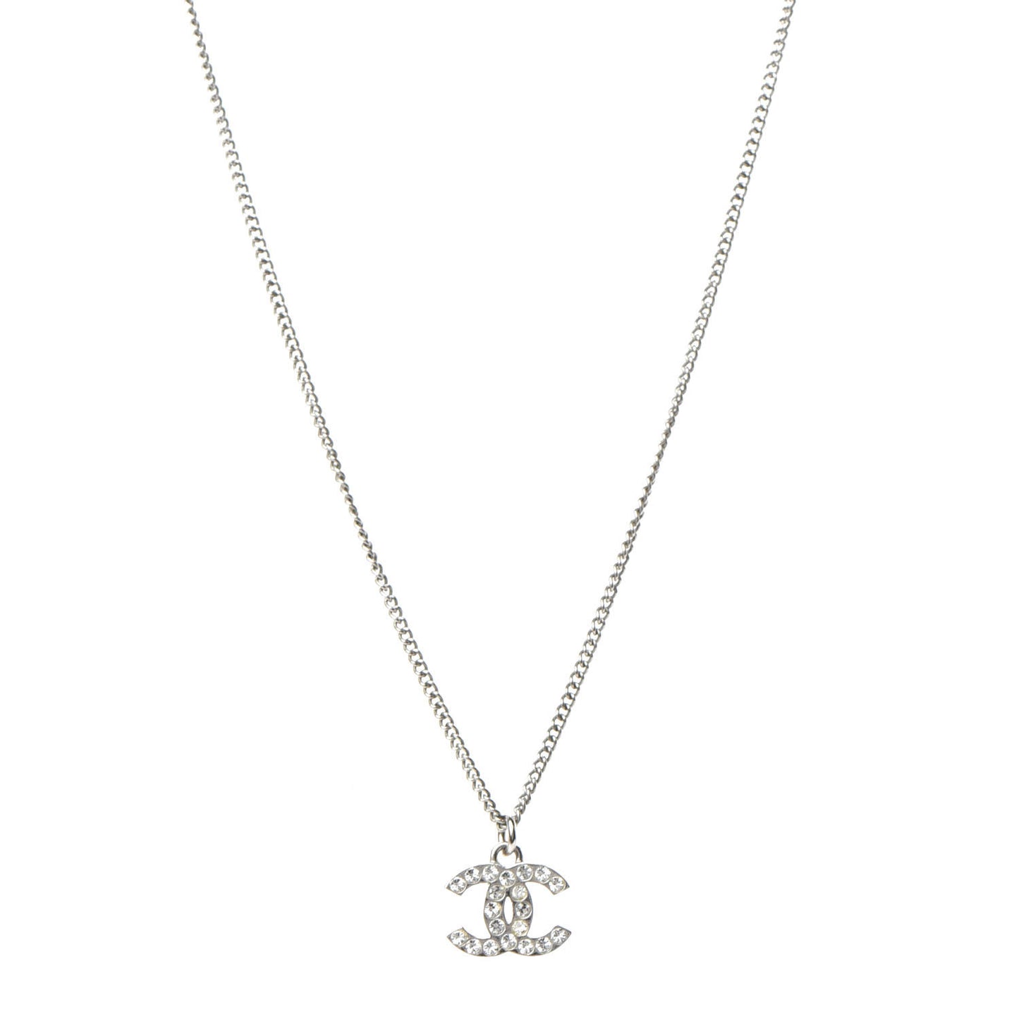 Crystal Timeless CC Necklace Silver