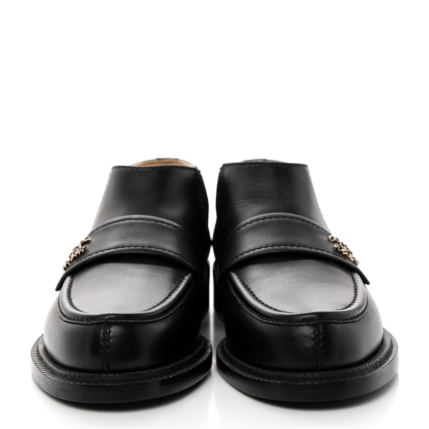 Calfskin Elastic Short Boots 37 Black