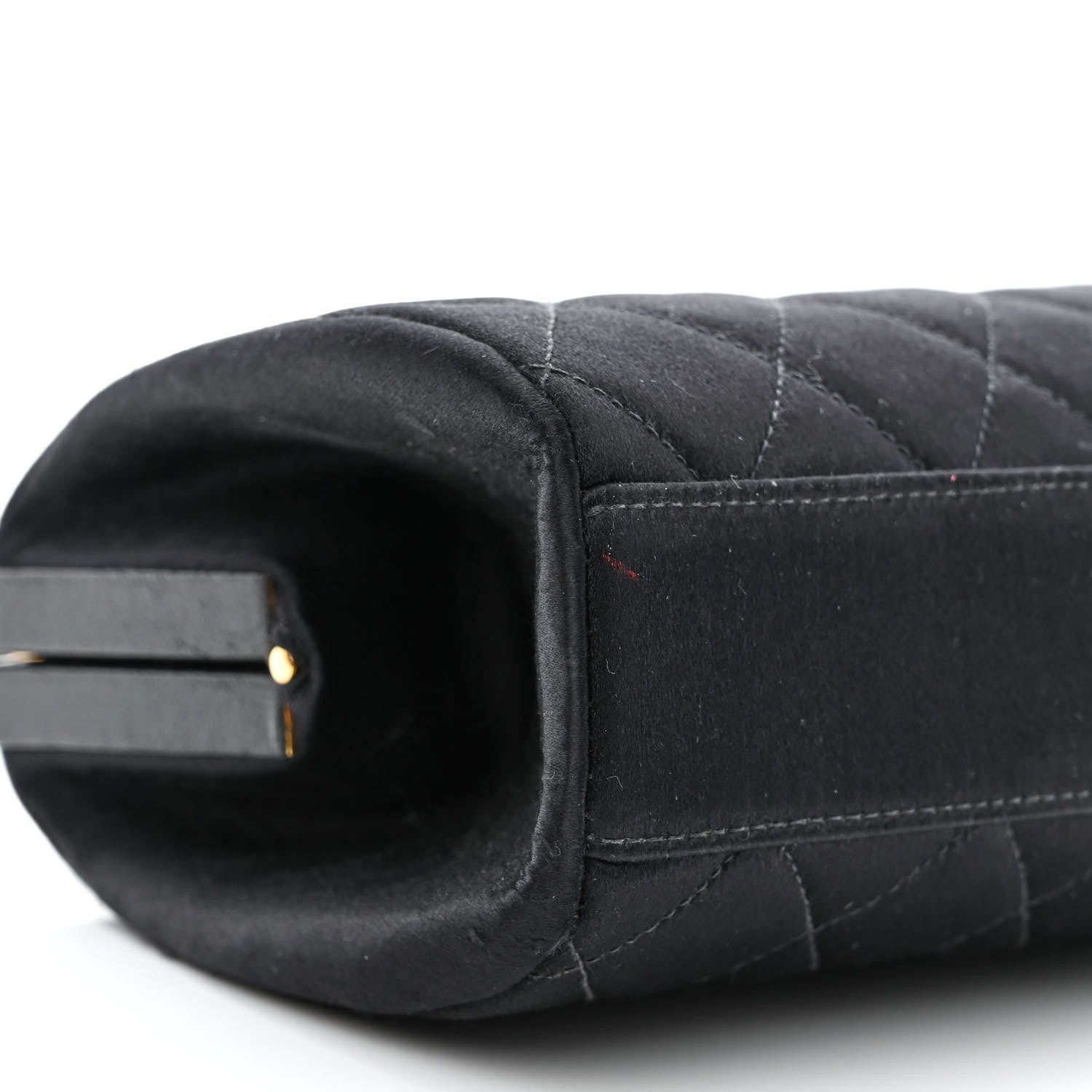 Chanel Satin Quilted CC Kisslock Clutch Black 10 of 11