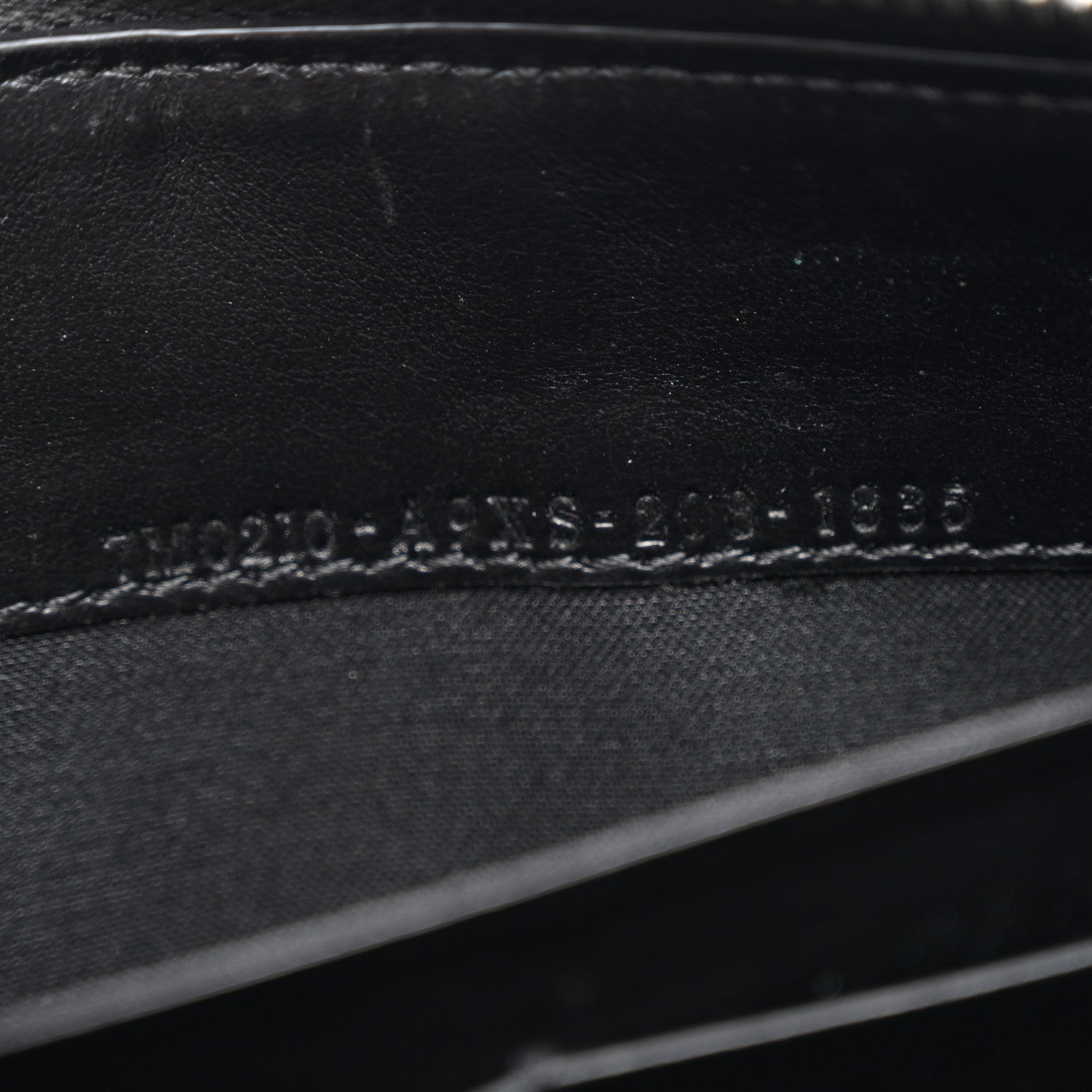 Fendi Glazed Fabric Vitello Liberty FF 1974 Diagonal Zip Around Wallet Tobacco Rosso Black 7 of 7